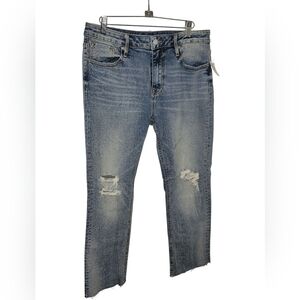Vigoss Women's Blue Distressed Ankle Jeans
